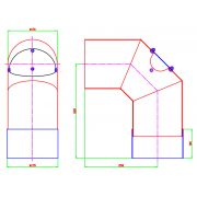 Füstcső könyök  170/90° mm